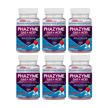 Phazyme Ultra Strength Anti-Gas & Softgels, Ultra Strength 250 mg, 24 Count (Pack - 6)
