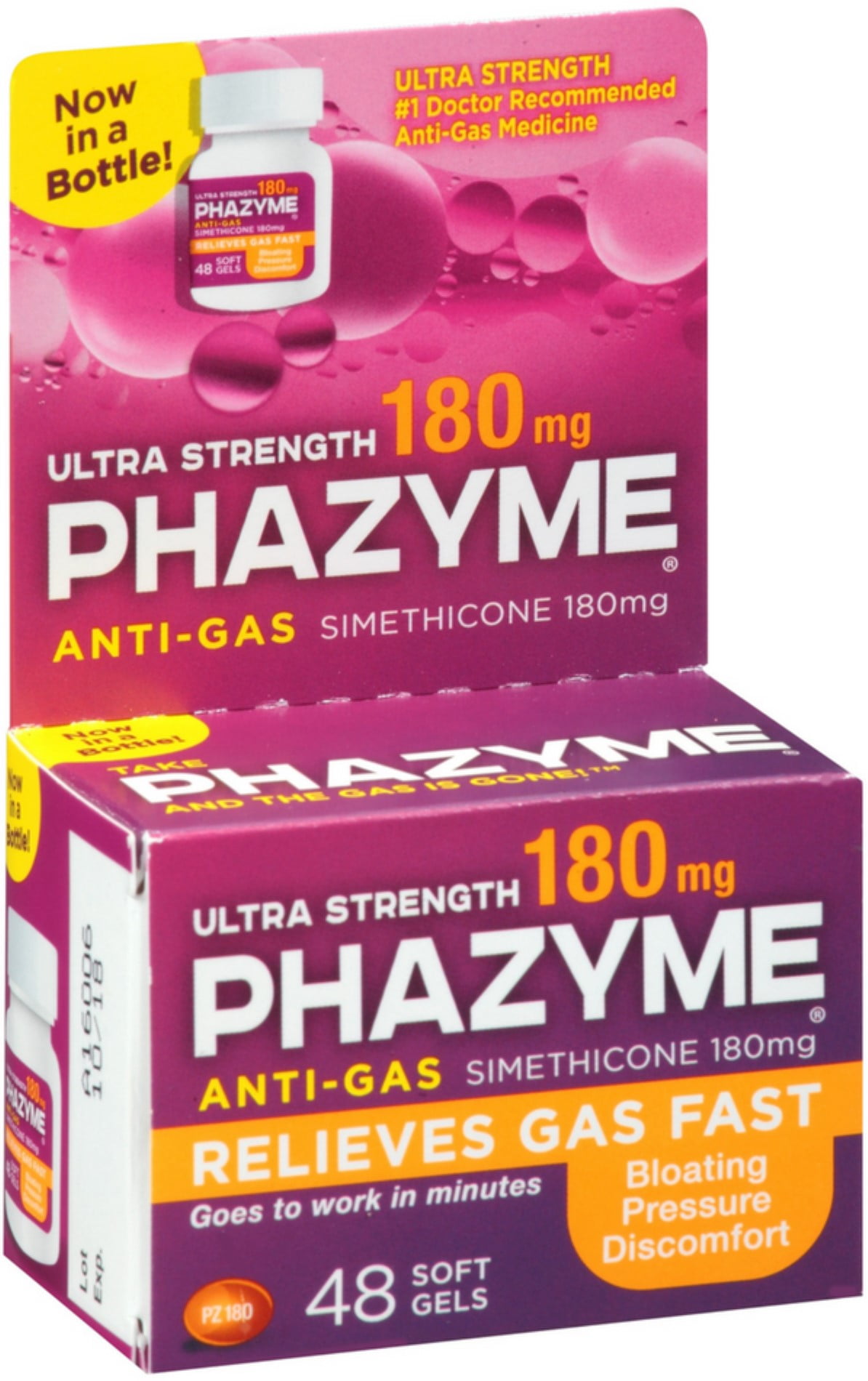 Phazyme Ultra Strength Gas & Bloating Relief, Gas Relief Works in Minutes, 48 Fast Gels