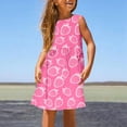 thumbnail image 1 of 4/July Girls Dresses Size 6-8 Girl's Summer Sleeveless Dress Cute Printed A Line with Elastic Neckline Comfortable Stretchy Play Dress for Toddler Kids, 1 of 4