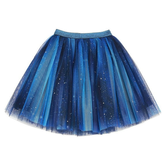4/July Girls Dresses Size 8 Long Sleeve Fashion Trendy Girls Skirt Children's Sparkling Starry Tutu Skirt Little Girls Versatile Puffy Half Skirt for Festivals and Carnivals