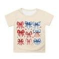 thumbnail image 1 of Phcqqok Fourth of July Shirt Girls T-Shirt Independence Day Short Sleeve Top with Flag Print Casual Comfortable Tee for Toddler Kids Age 3-13 Years 4-5 Years, 1 of 4
