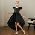 thumbnail image 1 of Fourth of July Dresses for Girls 4-6 Years Old Girls Summer Flapper Sleeve High and Low Formal Dress Fly Skirt Swing Dress, 1 of 3
