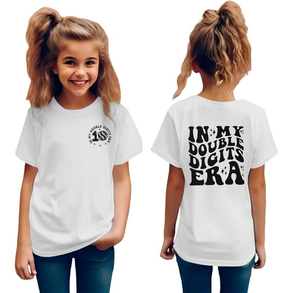 Phcqqok Fourth of July Shirt 10Th Birthday Shirt for Girls Double Digits Celebration Cute Kids Tee Party Top Year Old Ten Outfit 120