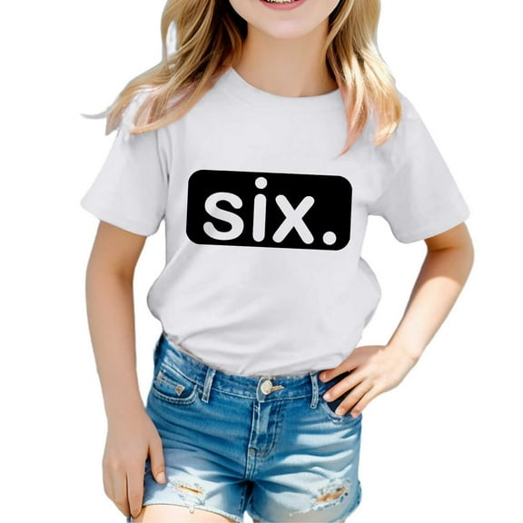 Phcqqok Fourth of July Shirt Trendy Girls Short Sleeve T Shirt Cute Printed Tees for Teen Kids Comfortable Casual Top Stylish Fan 1-2 Years