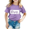 thumbnail image 1 of Phcqqok Fourth of July Shirt Trendy Girls Short Sleeve T Shirt Happy Birthday Print Casual Tee for Teen Kids Child Fans Present Top 10-11 Years, 1 of 6