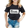 thumbnail image 1 of Phcqqok Fourth of July Shirt Trendy Girls Short Sleeve T Shirt Happy Birthday Print Casual Tee for Teen Kids Child Fans Present Top 8-9 Years, 1 of 6