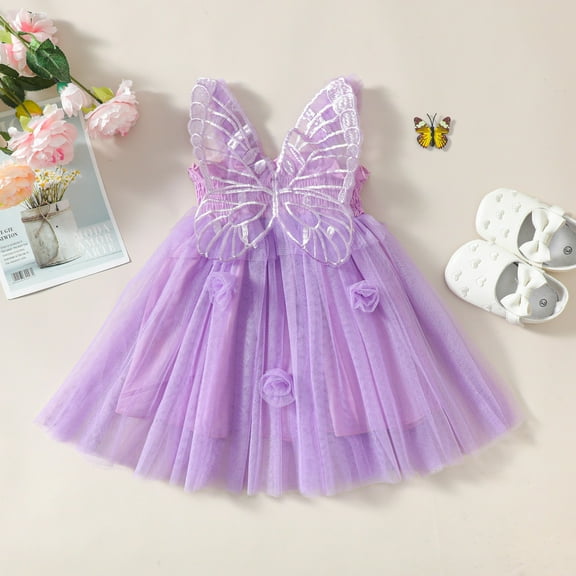 July 4Th Dresses for Girls 4-6 Years Girls' Summer Sleeveless V Neck Waist Defining Princess Party Dress with Tutu Dress Toddler Little Girls' Formal Gown for Evening Events