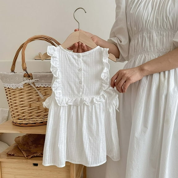 July 4Th Girls Dresses Size 10-12 Fall Summer Western Style Short Sleeved Small Floral Shawl Princess Style Girls' Dress