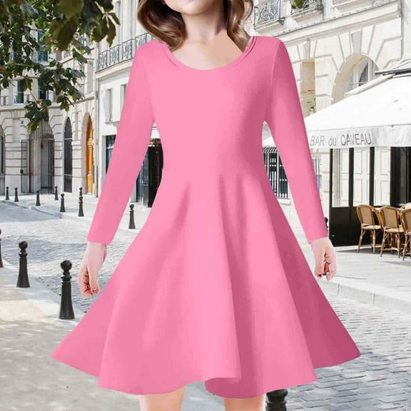 July 4Th Girls Dresses Size 14-16 Winter Summer Western Style Long Sleeved Small Floral Shawl Princess Style Girls' Dress