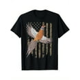 thumbnail image 1 of Pheasant Bird Hunting Usa American Flag Tree Camouflage T-Shirt Everyday Essential Classic Print Round Neck Short Sleeve Cotton T-shirt for Men, 1 of 10