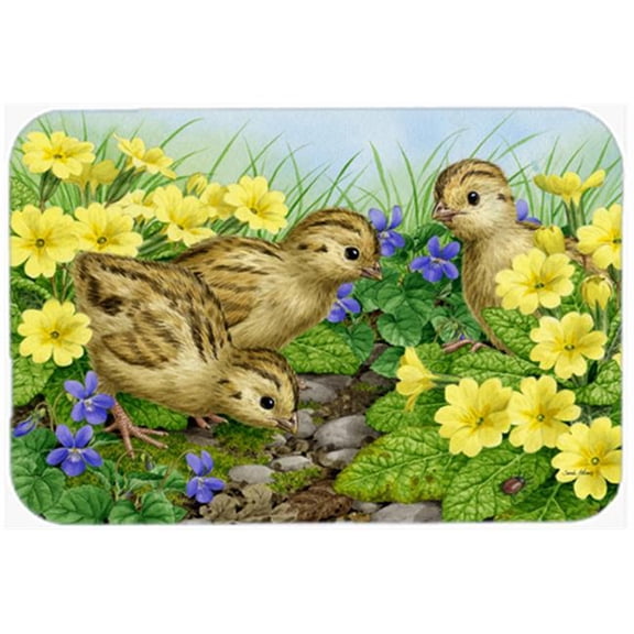 Pheasant Chicks Glass Large Cutting Board
