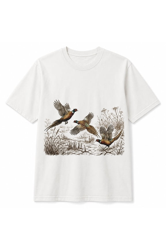 Pheasant Hunting Graphic Comfort Colors T-Shirt | Vintage Upland Bird Nature Tee | Garment-Dyed Ring-Spun Cotton | S–4XL