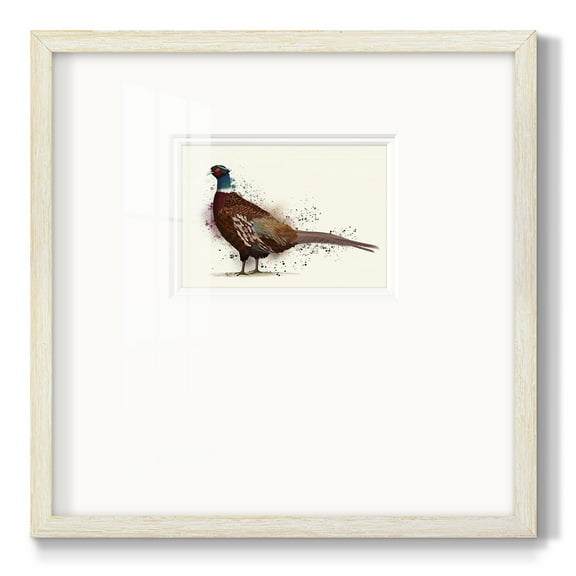 Pheasant Splash 1Premium Framed Print