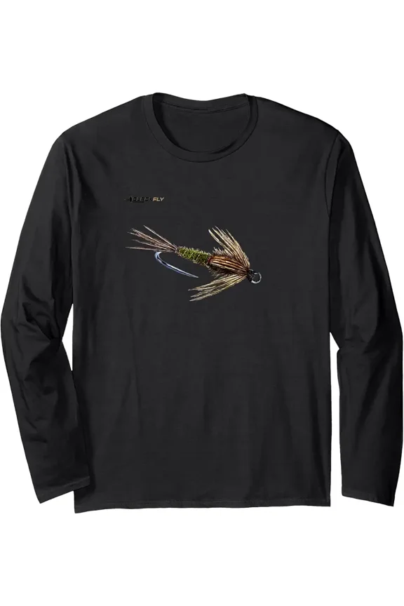 Pheasant Tail Nymph Olive Green Fly Fishing Long Sleeve T-Shirt