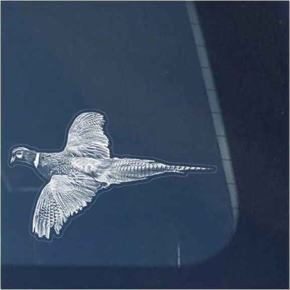 Pheasant Vinyl Decal Sticker for Window, Flying Bird Hunting Sign Art Print Design
