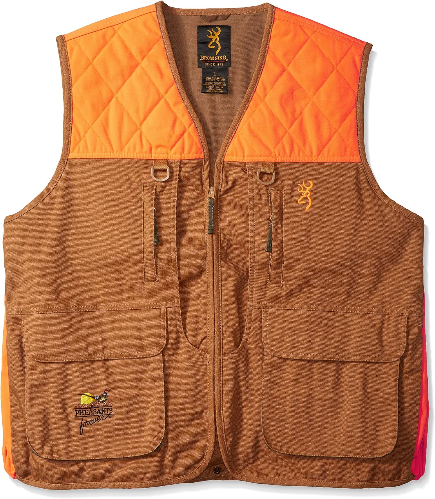 Browning Upland Pheasants Forever Vest, Blaze Field Tan, Large
