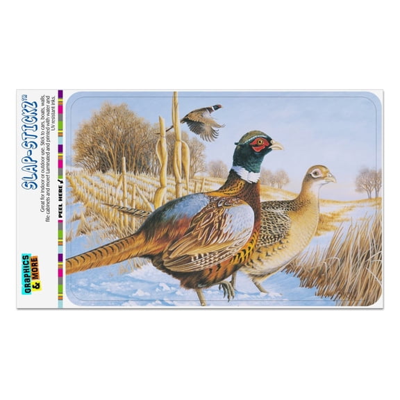 Pheasants in the Snowy Farm Field Home Business Office Sign