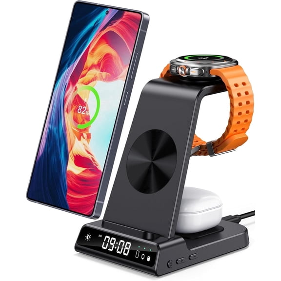 3-in-1 Wireless Charging Station for Samsung, Wireless Charger for Samsung Galaxy Watch, Galaxy Buds