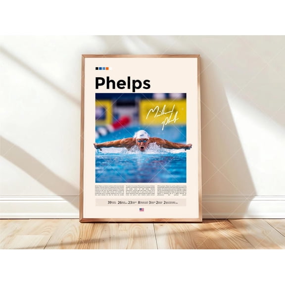 Phelps Art Swimming Art Swimming Gifts Swimmer Wall Art Sports Bedroom Arts, Unframed Poster