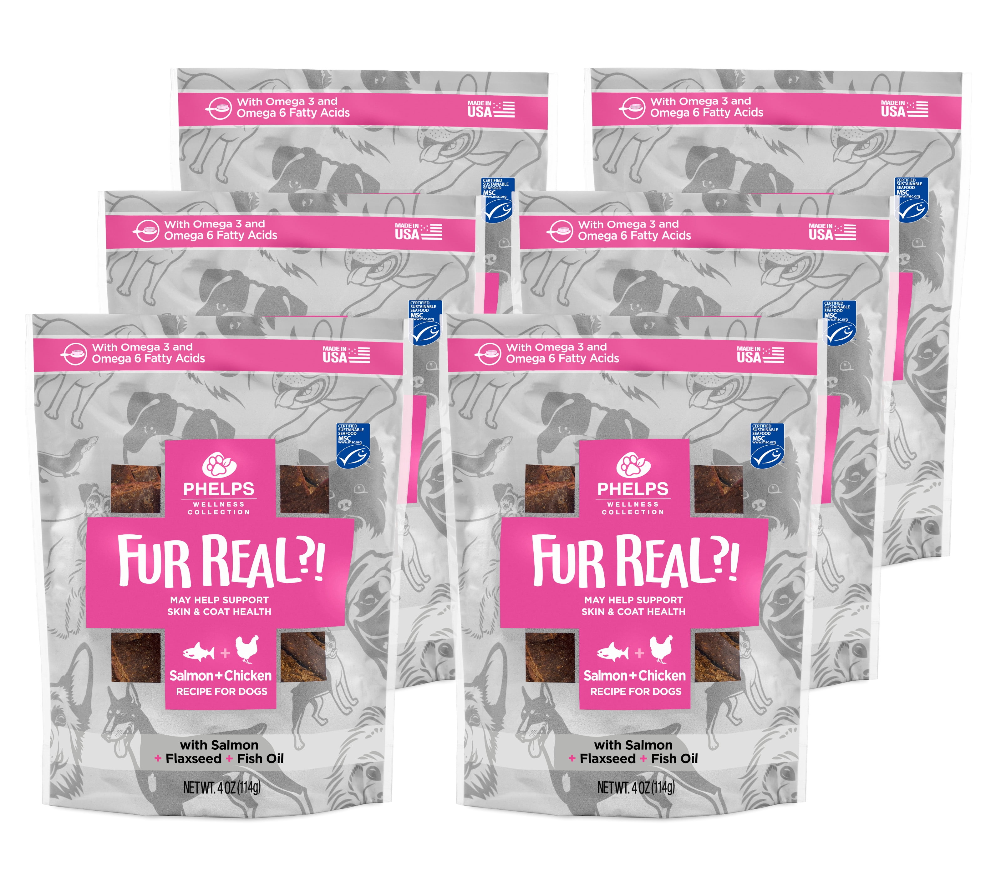 Phelps Pet Chicken & Salmon Flavor Soft Treats for Dogs, 4 oz. (6 Pack)