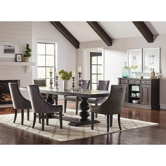 Phelps 5-piece Rectangular Dining Table Set Distressed Noir