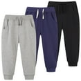 thumbnail image 1 of Phenas 3 Pack Toddler Boys Sweatpants Cotton Joggers Pants with Pocket and Drawstring, 1 of 7