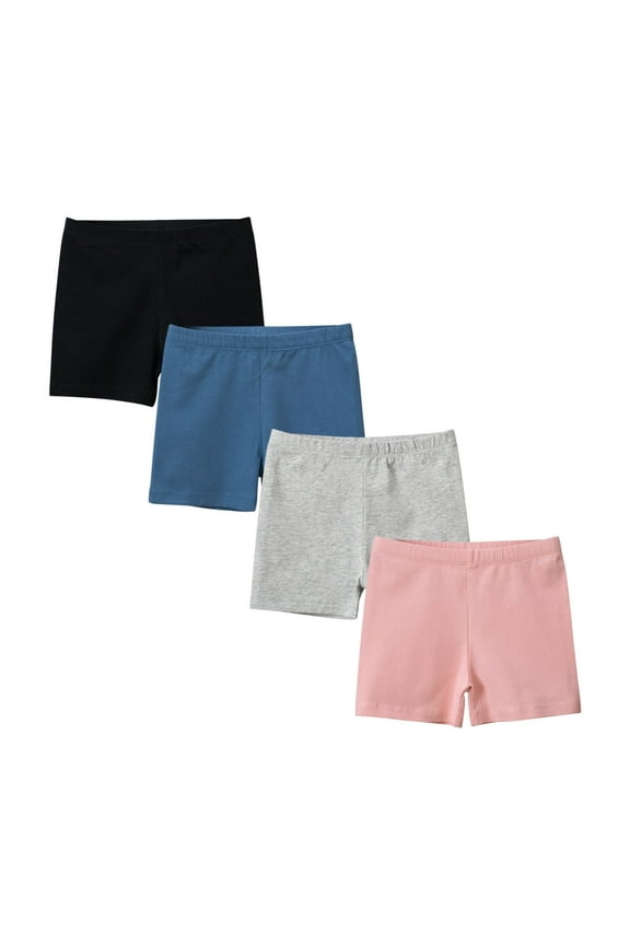 4 Pack Cotton Toddler Girls Bike Shorts Cartwheel Shorts Under Dress Safety Shorts