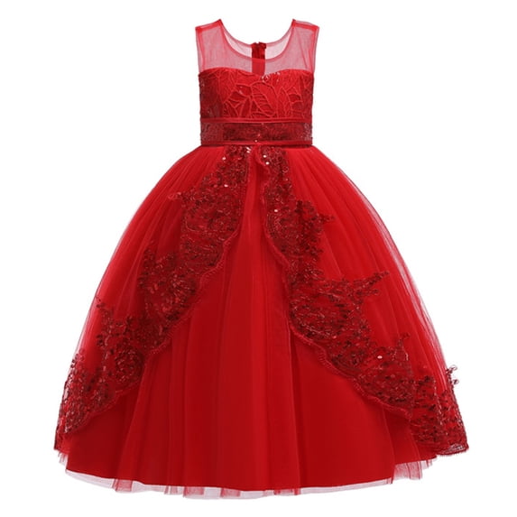 CHOYURME CHONYURM Big Girls Lace Princess Bridesmaid Dress Sequins Wedding Long Ball Gown Pageant Evening Dresses