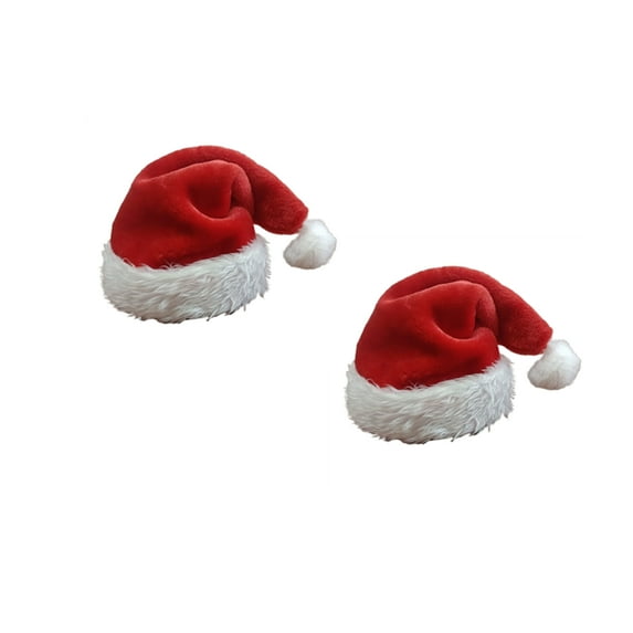 Phenas Christmas Santa Hats 4 Pcs Family Pack,Unisex Red Plush Small and Large Santa Hat