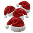 thumbnail image 1 of Phenas Christmas Santa Hats 4 Pcs Family Pack,Unisex Red Plush Small and Large Santa Hat, 1 of 6