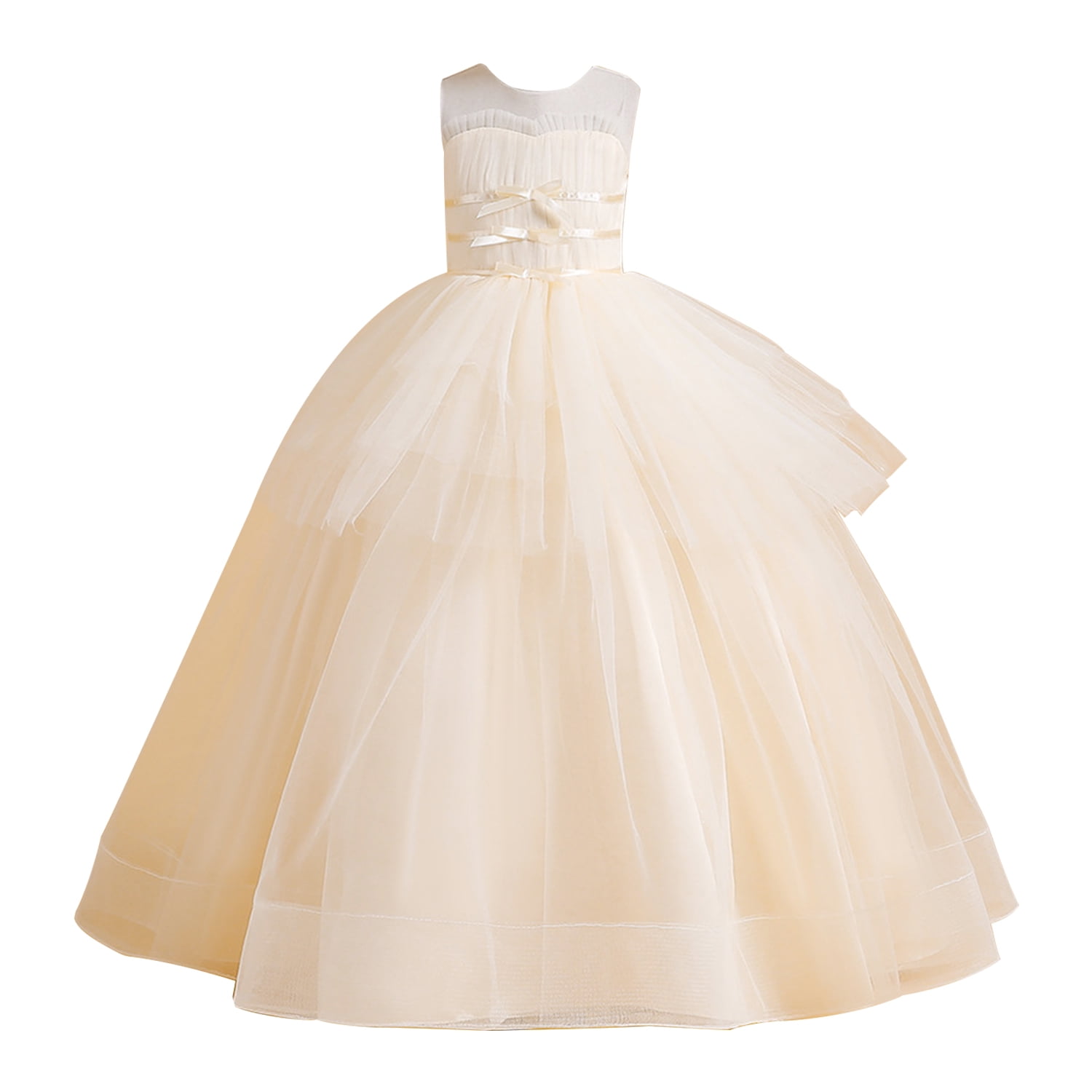 UK Flower Girl Princess Gown Dress Kids Pageant Wedding Bridesmaid Party  Dresses