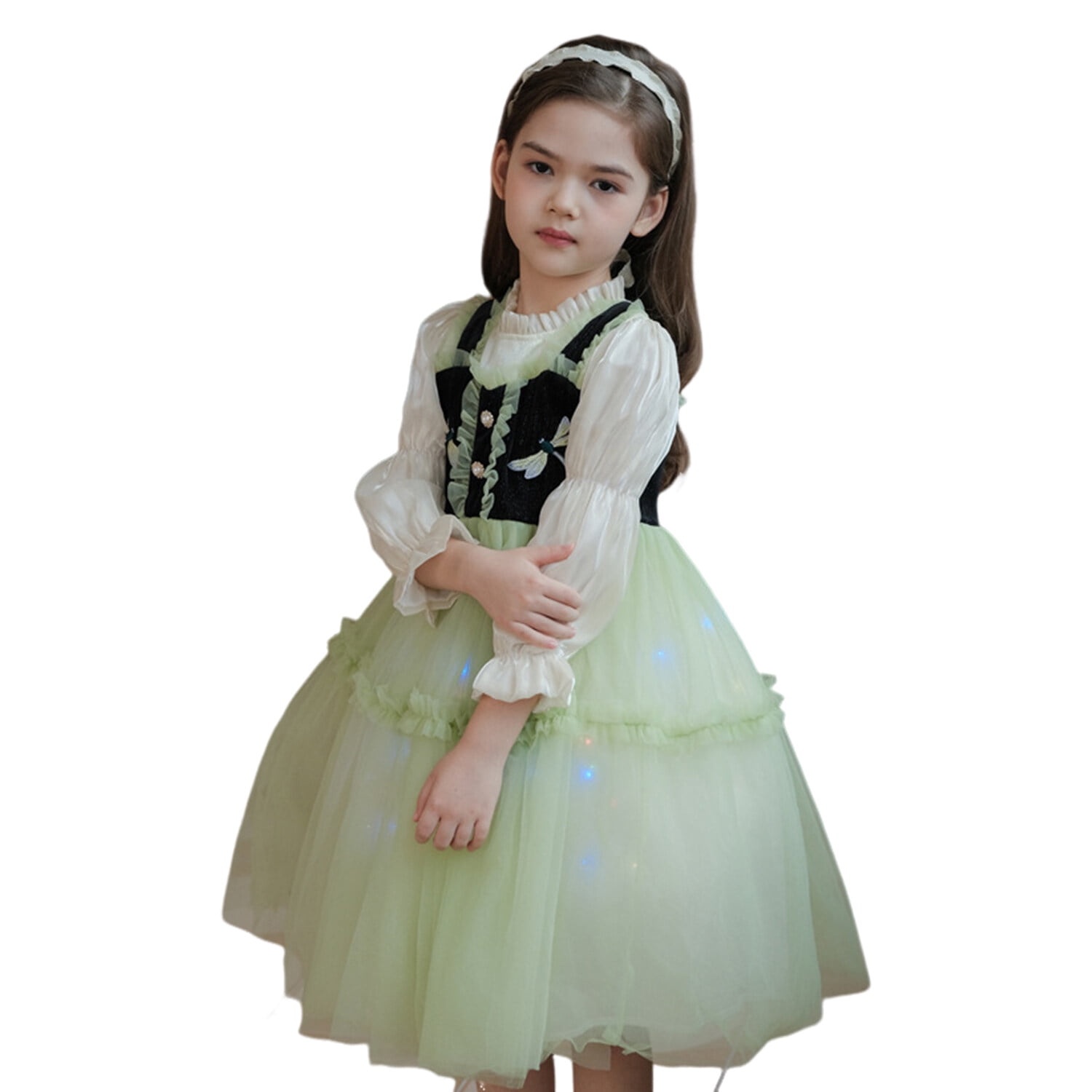open lace back dress Light Up Princess Costume For Little Girl