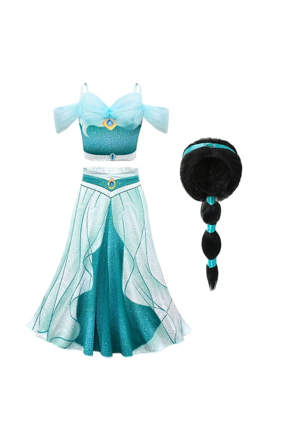 Jasmine Costume Arabian Sequined Princess Dress Up Princess Cosplay Costumes