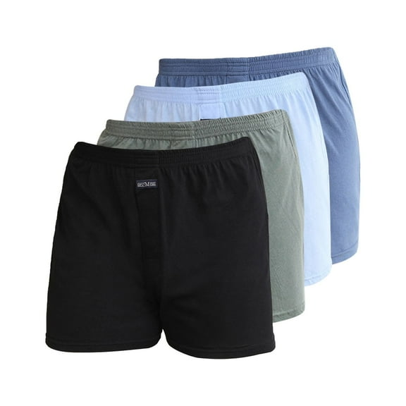 Phenas Men’s Underwear Boxer Soft Cotton Knit Mens Boxer Shorts Underwear Men Pack of 4