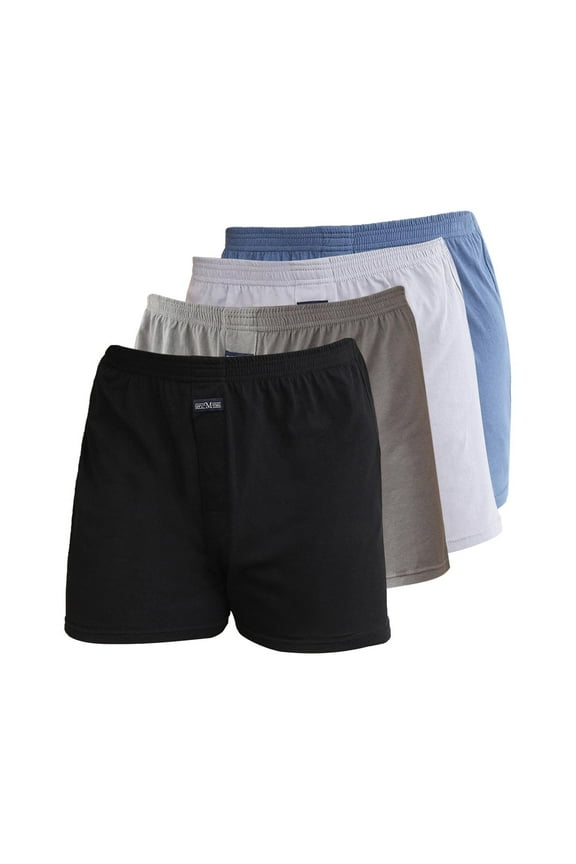Men’s Underwear Boxer Soft Cotton Knit Mens Boxer Shorts Underwear Men Pack of 4