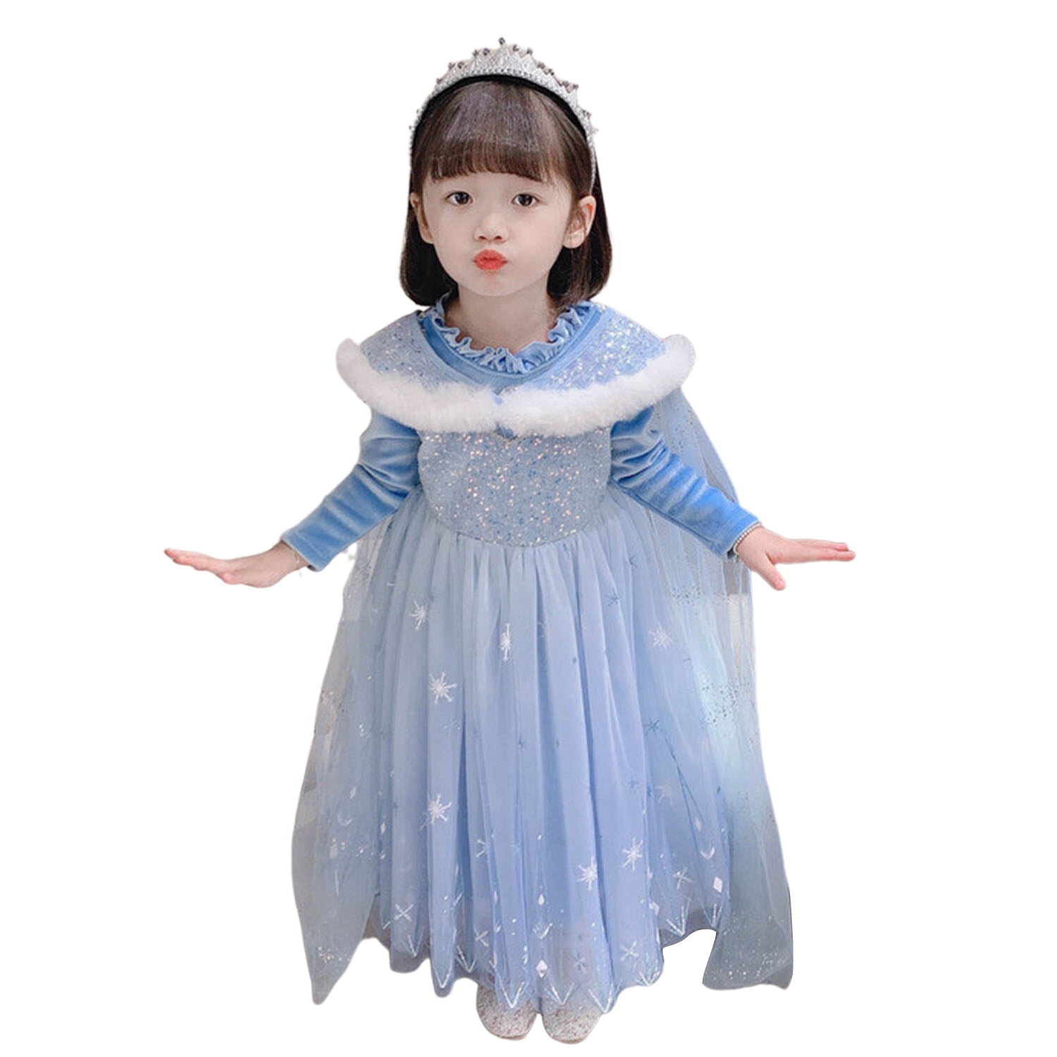 Phenas Snow Princess Costume Girls Halloween Cosplay Fancy Dress Queen