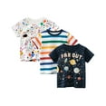 thumbnail image 1 of Phenas Toddler Boys Summer Cotton Short-Sleeve Graphic T-shirt,Pack of 3, 1 of 7