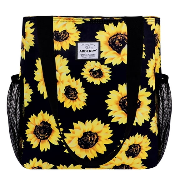 Phenas Women Floral Tote Bags Large Shoulder Bag Fashion Handbag with Zipper Closure for Gym Hiking Picnic Travel Beach