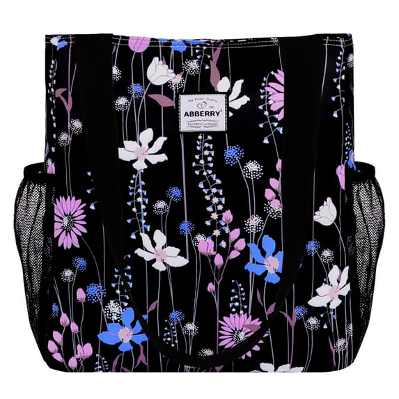 Phenas Women Floral Tote Bags Large Shoulder Bag Fashion Handbag with Zipper Closure for Gym Hiking Picnic Travel Beach