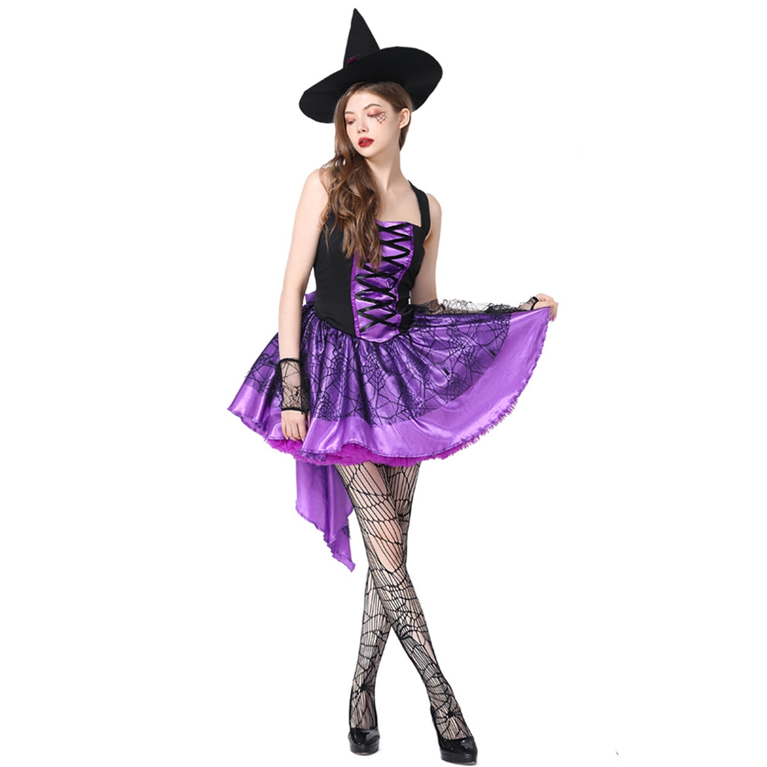 Phenas Women's Sexy Halloween Witch Costumes Hi-Lo Cocktail Party Dress - Walmart.com