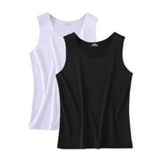 Phenas Women's Slim-Fit Tank Tops Supersoft Camisole Seamless Undershirt Pack of 2