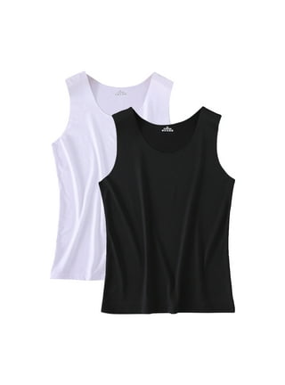 4 Pack: Women's Ultra Soft Modal Spandex Sleeveless Ladies Long Basic  Layering Tank Top Camisole XS-3XL X-Small, Black 