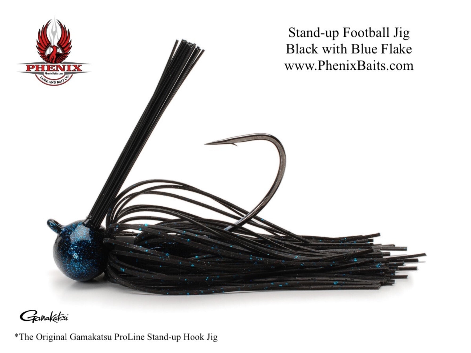Phenix ProLine Stand-up Football Jig - Black with Blue Flake 
