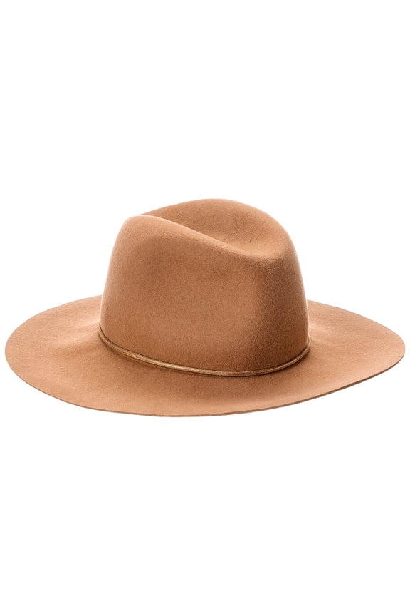 Short Brim Wool Fedora, Brown