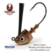 Phenix Vengeance Weedless Swimbait Heads - Brown Squid (2-pack) Closeout