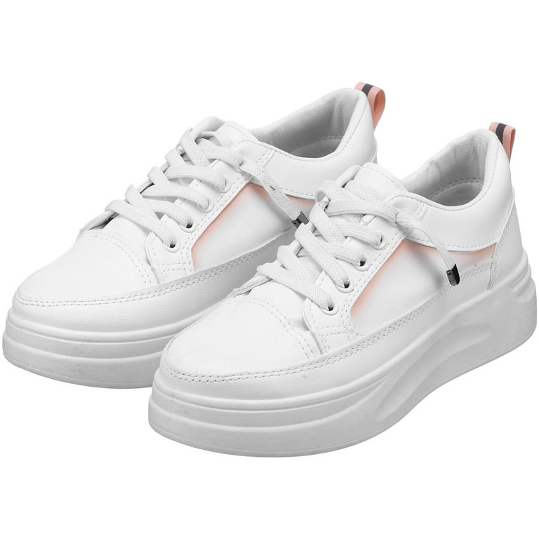 Phenofice Pair Of Casual Women White Sneakers Height Increase