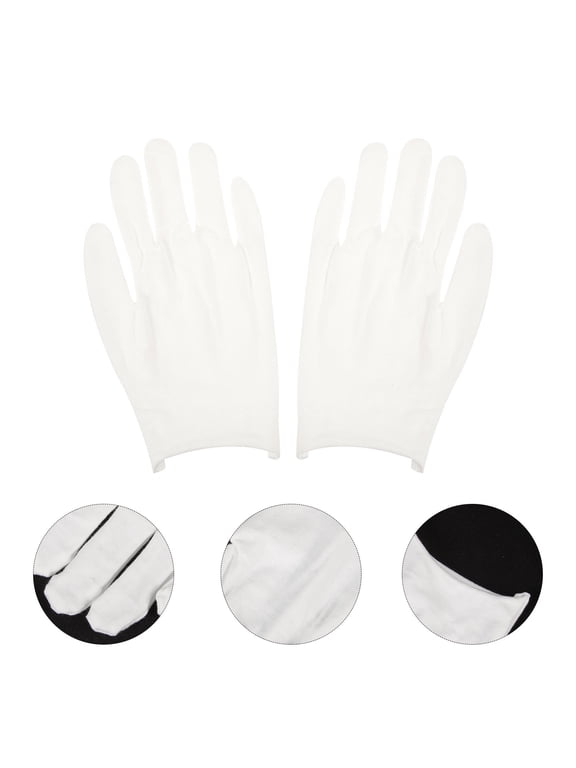 1 Pair of Fashion Gloves White Cotton Simple Design for Dancers