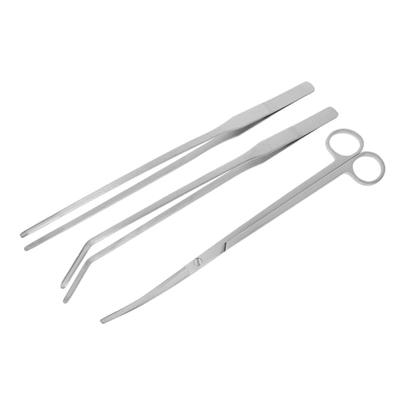 Phenofice 1 Set Aquarium Tweezers Stainless Steel Curved Scissor for Aquascaping Planting Tools