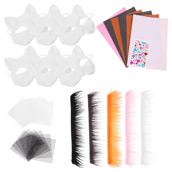 Phenofice 1 Set Cat Mask Base Paper for DIY Creative Projects Masquerade Parties