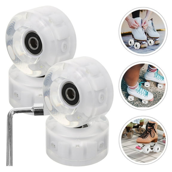 Phenofice 1 Set Pu Grip Flashing Round Roller Skating Wheels For Indoor Rink And Street Use